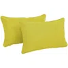 Blazing Needles 20-inch By 12-inch Double-corded Solid Outdoor Spun Polyester Back Support Pillows With Inserts (set