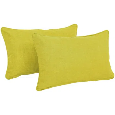 Blazing Needles 20-inch By 12-inch Double-corded Solid Outdoor Spun Polyester Back Support Pillows With Inserts (set