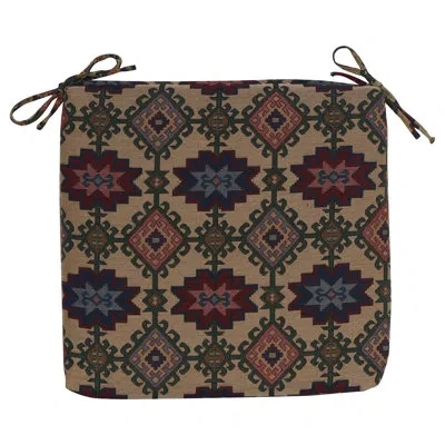 Blazing Needles 20-inch By 19-inch Tapestry Chair Cushion In Palomino