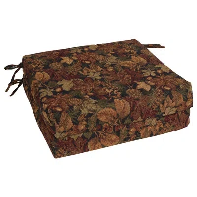 Blazing Needles 20-inch By 19-inch Tapestry Chair Cushions (set Of 2) In Autumn Harvest