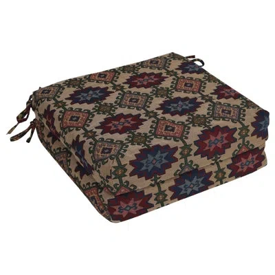 Blazing Needles 20-inch By 19-inch Tapestry Chair Cushions (set Of 2) In Palomino