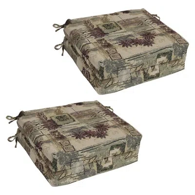 Blazing Needles 20-inch By 19-inch Tapestry Chair Cushions (set Of 4) In Japanese Gardens