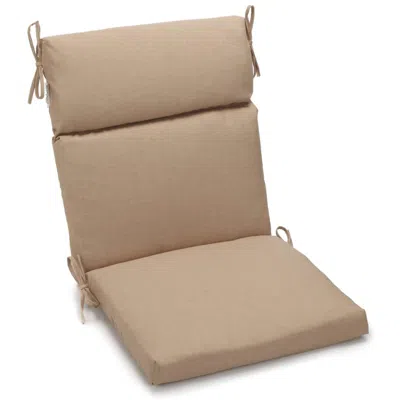 Blazing Needles 22-inch By 45-inch Spun Polyester Solid Outdoor Squared Seat/ Back Chair Cushion, Sandstone