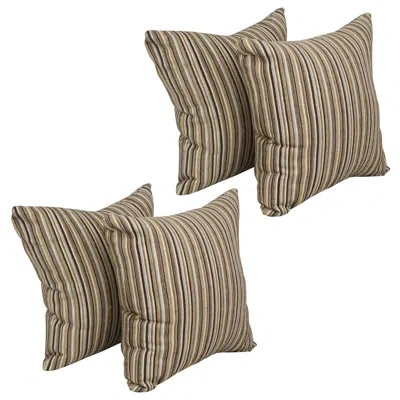 Blazing Needles 2_17-inch Embroidered Polyester Throw Pillows With Inserts (set Of 4) In Otto Sahara