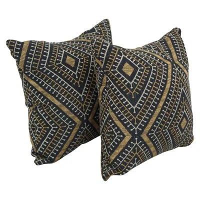 Blazing Needles 34_17-inch Jacquard Throw Pillows With Inserts (set Of 2) In Tupelo Earth