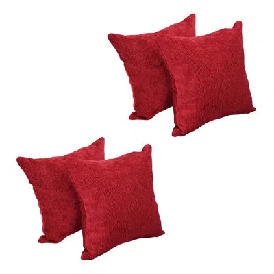 Blazing Needles 36_17-inch Jacquard Throw Pillows With Inserts (set Of 4) In Ashfield Claret