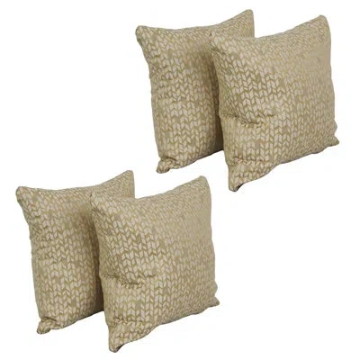Blazing Needles 37_17-inch Jacquard Throw Pillows With Inserts (set Of 4) In Banyan Camel