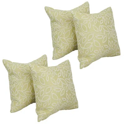 Blazing Needles 38_17-inch Jacquard Throw Pillows With Inserts (set Of 4) In Florian Pineap