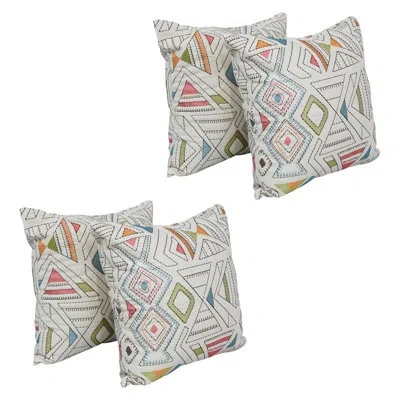 Blazing Needles 3_17-inch Indoor Cotton Throw Pillows With Inserts (set Of 4) In Barista Garden