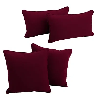 Blazing Needles 4 Piece Twill Pillow Set In Indigo