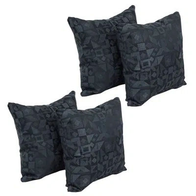 Blazing Needles 42_17-inch Jacquard Throw Pillows With Inserts (set Of 4) In Nina Jet