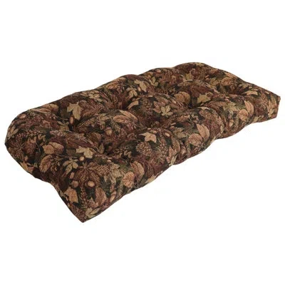 Blazing Needles 42-inch By 19-inch Rounded Back Tapestry Loveseat Cushion In Autumn Harvest