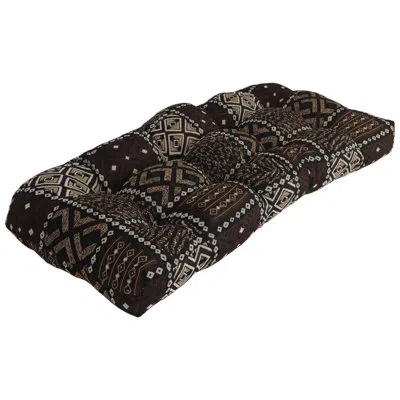Blazing Needles 42-inch By 19-inch Rounded Back Tapestry Loveseat Cushion In Congo