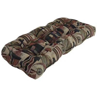Blazing Needles 42-inch By 19-inch Rounded Back Tapestry Loveseat Cushion In Picasso