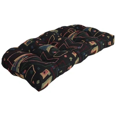 Blazing Needles 42-inch By 19-inch Rounded Back Tapestry Loveseat Cushion In Spin City