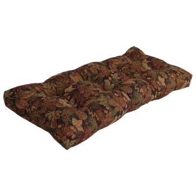 Blazing Needles 42-inch By 19-inch Tufted Tapestry Loveseat Cushion In Autumn Harvest