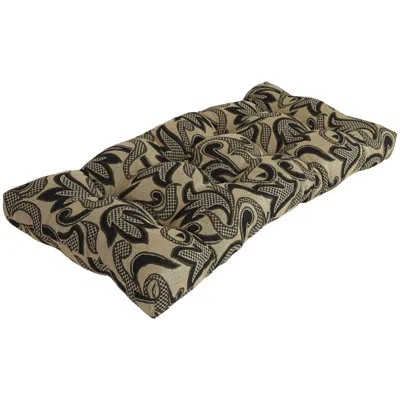 Blazing Needles 42-inch By 19-inch Tufted Tapestry Loveseat Cushion In Checkered Scroll
