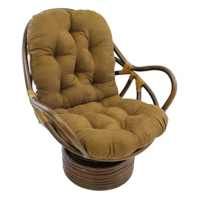Blazing Needles 48-inch By 24-inch Solid Micro Suede Swivel Rocker Cushion