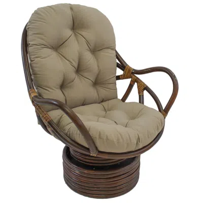 Blazing Needles 48-inch By 24-inch Solid Twill Swivel Rocker Cushion In Brown