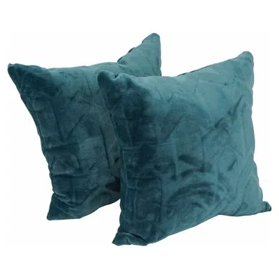 Blazing Needles 52_17-inch Polyester Fur Throw Pillows In Agora Teal