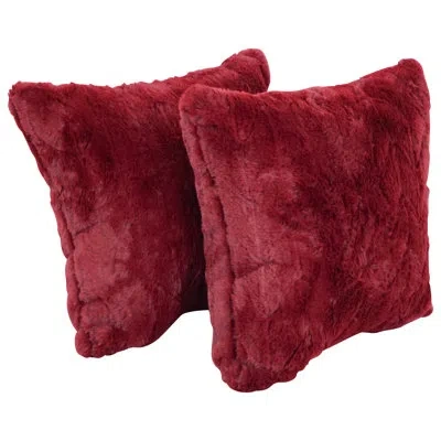Blazing Needles 53_17-inch Polyester Fur Throw Pillows In Naples Cranbe