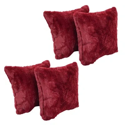 Blazing Needles 55_17-inch Polyester Fur Throw Pillows In Naples Cranbe