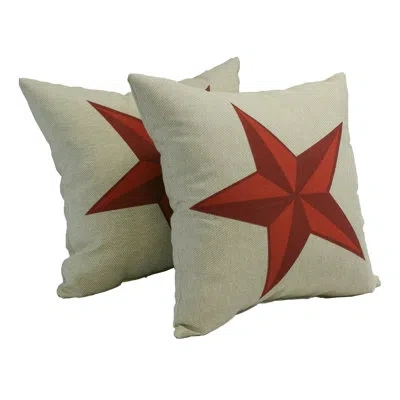 Blazing Needles Allena Indoor/outdoor Throw Pillow In Lone Star