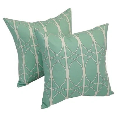 Blazing Needles Aqua Indoor/outdoor Throw Pillow In Macfield Aqua
