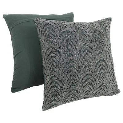 Blazing Needles Arching Fans Cotton Throw Pillow In Silver,grey