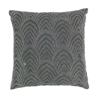 Blazing Needles Arching Fans Cotton Throw Pillow In Silver,grey