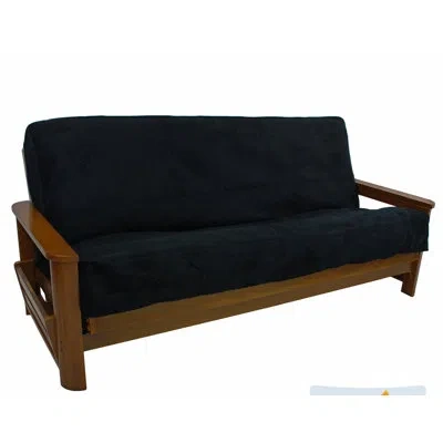 Blazing Needles Box Cushion Futon Slipcover In Lemon