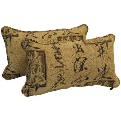 Blazing Needles Chenille Lumbar Pillow In Calligraphy
