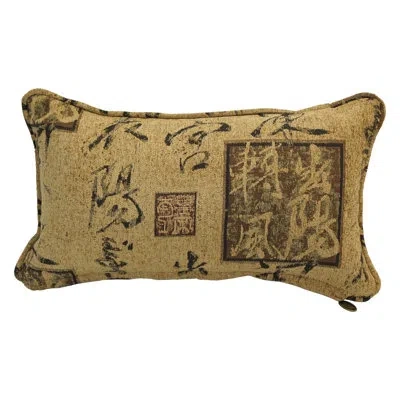 Blazing Needles Chenille Lumbar Pillow In Calligraphy