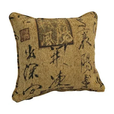 Blazing Needles Chenille Throw Pillow In Calligraphy