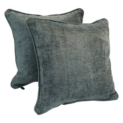 Blazing Needles Chenille Throw Pillow In Grey Solid