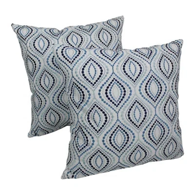 Blazing Needles Cotton Blend Throw Square Pillow In Teal