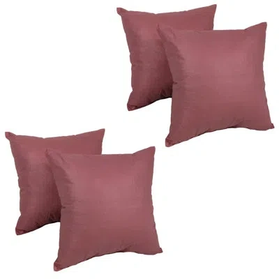Blazing Needles Cotton Throw Pillow In Salmon