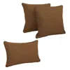 Blazing Needles Double-corded Solid Outdoor Spun Polyester Throw Pillows With Inserts (set Of 3), Mocha