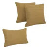 Blazing Needles Double-corded Solid Outdoor Spun Polyester Throw Pillows With Inserts (set Of 3), Wheat