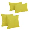 Blazing Needles Double-corded Solid Outdoor Spun Polyester Throw Pillows With Inserts (set Of 4), Lime