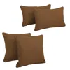Blazing Needles Double-corded Solid Outdoor Spun Polyester Throw Pillows With Inserts (set Of 4), Mocha