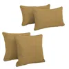 Blazing Needles Double-corded Solid Outdoor Spun Polyester Throw Pillows With Inserts (set Of 4), Wheat