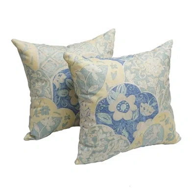 Blazing Needles Dream Garden Indoor/outdoor Throw Pillow In Blue Garden Dream