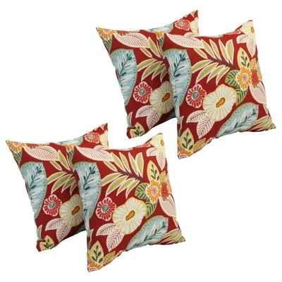 Blazing Needles Erol Indoor/outdoor Floral Throw Pillow In Marlow Beachside