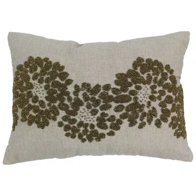 Blazing Needles Floral Pattern Chambrey Cotton Throw Pillow In Empty Field