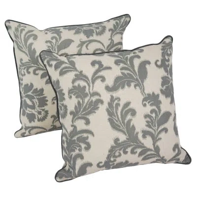 Blazing Needles Floral Throw Pillow In Gray Floral