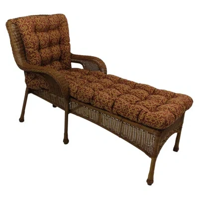 Blazing Needles Freeport Indoor/outdoor Chaise Lounge Cushion In Monseratti Sangria