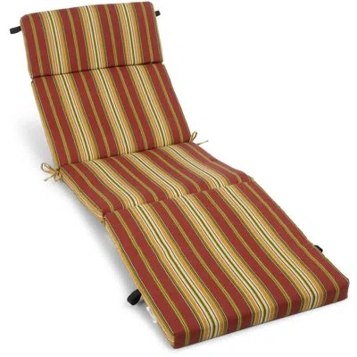 Blazing Needles Indoor/outdoor Chaise Lounge Cushion In Kingsley Stripe Ruby