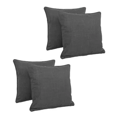 Blazing Needles Indoor/outdoor Throw Pillow In Cool Gray