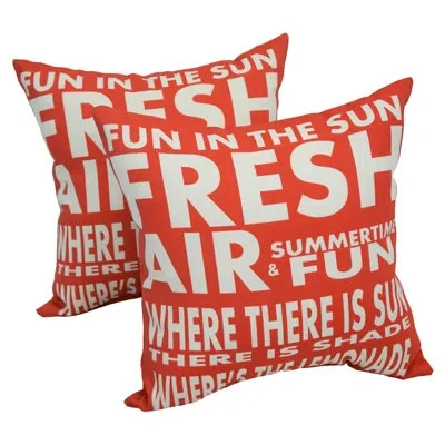Blazing Needles Indoor/outdoor Throw Pillow In Oh Beautiful